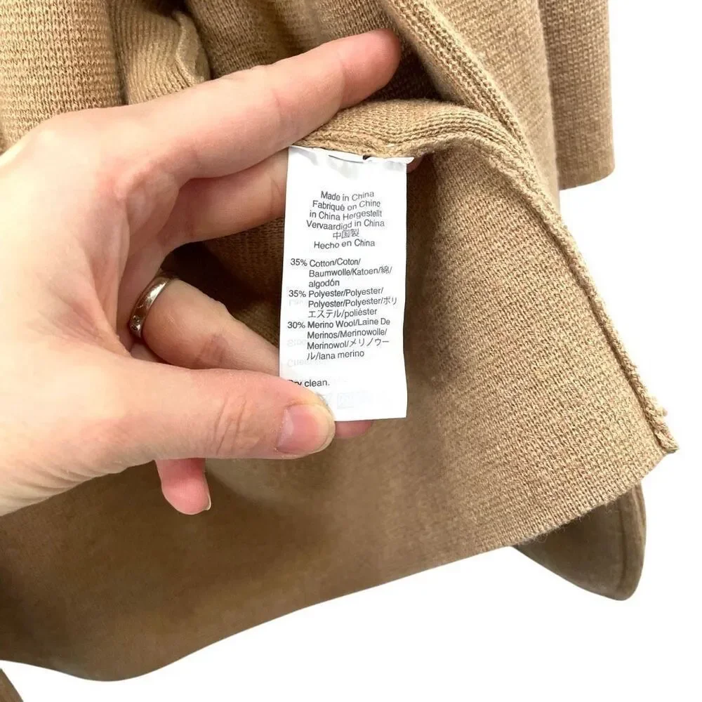 J. Crew Sophie open-front knit sweater blazer Size M tan caramel camel neutral‎